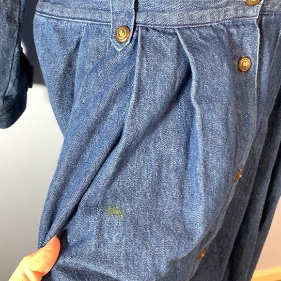 Eddie Bauer dress button down removable collar denim long sleeve pockets L farm - Picture 5 of 13